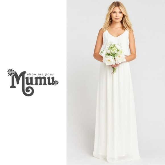 Show me your mumu Kendall Wedding Cake Chiffon Maxi Dress - Picture 1 of 15